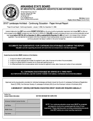 Arkansas Landscape Architect Continuing Education Report
