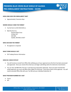 Premera Blue Cross Alaska Enrollment Form