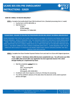 Availity Multi-Payer ERA Enrollment Form