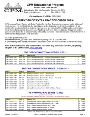 Parent Guide Extra Practice Order Form