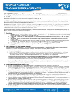 Business Associate Trading Partner Agreement