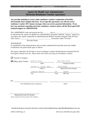 Medicaid Provider Enrollment Application