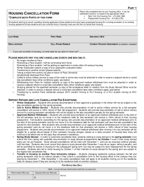 Housing Cancellation Form