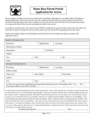 Randolph County Parent Portal Access Application