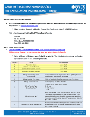 CareFirst BCBS Maryland ERA/835 Enrollment Form