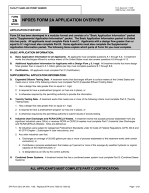 NPDES Form 2A Application
