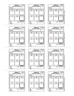Volleyball Lineup Sheet