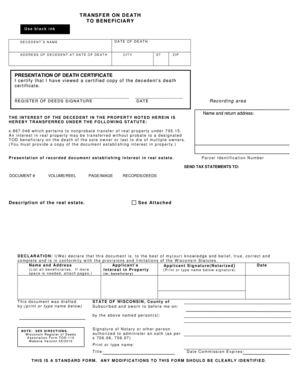 Wisconsin Transfer on Death Deed