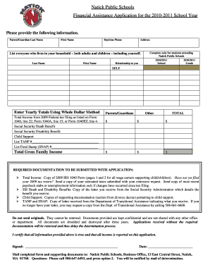 Natick Public Schools Bus Registration Form