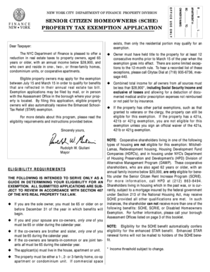 New York Senior Citizen Property Tax Exemption Application