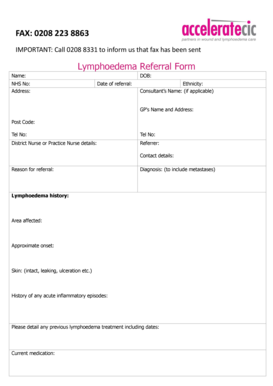 Lymphoedema Referral Form