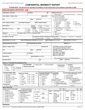 California Confidential Morbidity Report