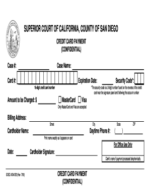 California Credit Card Payment Form