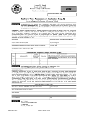 California Decline-in-Value Reassessment Application