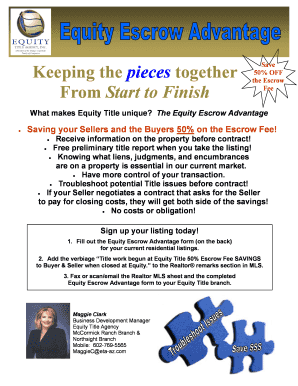 Equity Escrow Advantage Form