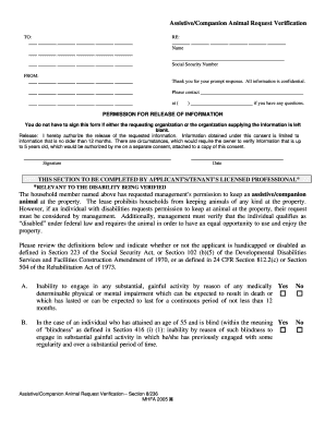 Assistive Companion Animal Request Verification