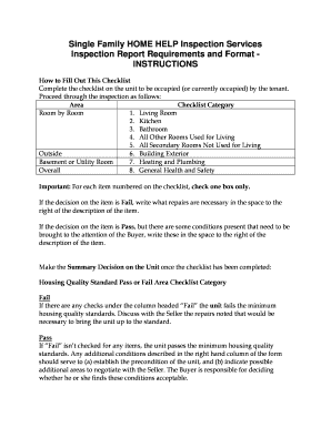 HUD Housing Quality Standards Inspection Form