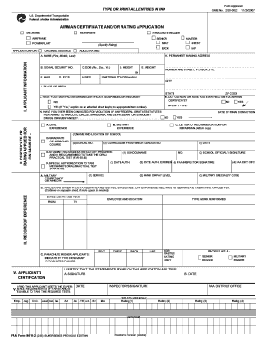 FAA Airman Certificate and Rating Application