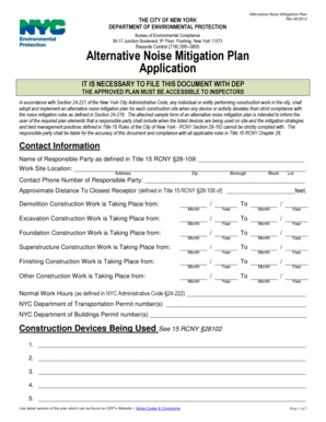 Alternative Noise Mitigation Plan