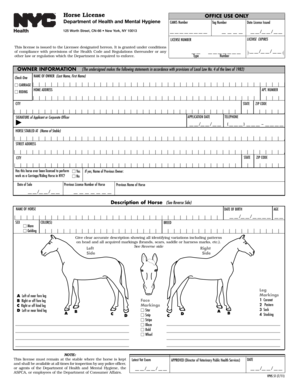 New York Horse License Application