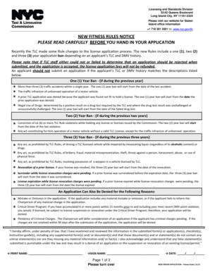 New Driver Application - Fitness Rules