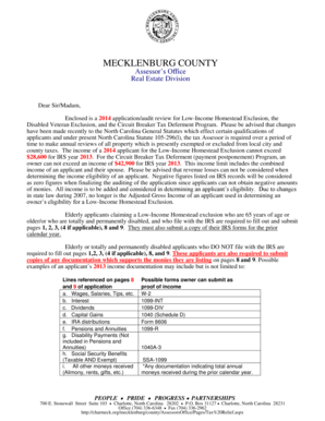 North Carolina Property Tax Relief Application