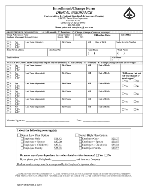 Dental Insurance Enrollment Form