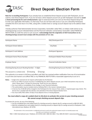 Direct Deposit Election Form