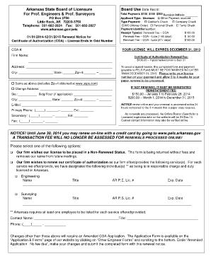 Arkansas Certificate of Authorization Renewal Form