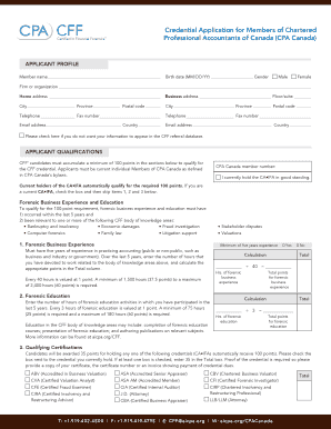 Credential Application for CPA Canada