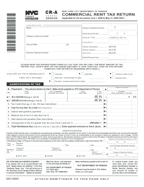 New York City Commercial Rent Tax Return