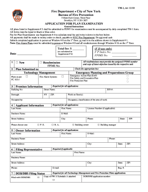 NYC Fire Department Plan Examination Application