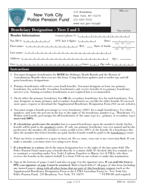 New York City Police Pension Fund Beneficiary Designation Form