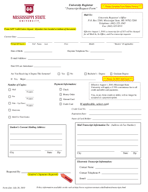 Transcript Request Form