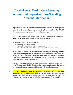 Flexible Spending Accounts Agreement Form