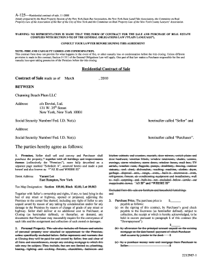 New York Residential Contract of Sale