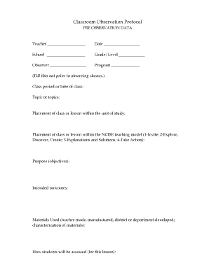 Classroom Observation Protocol