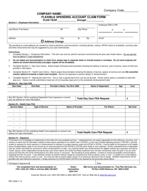 Flexible Spending Account Claim Form