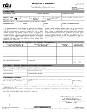 Federal Employees Retirement System Beneficiary Designation Form