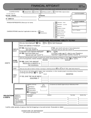 Financial Affidavit CJA 23