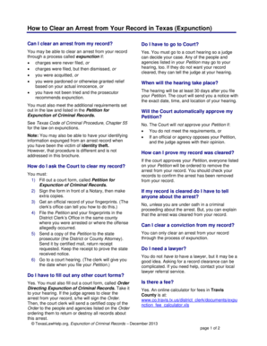 Texas Expunction Petition Form