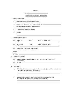 Agreement on Temporary Orders