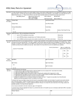 403(b) Salary Reduction Agreement