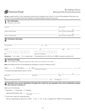 Retirement Plan Payment Instructions