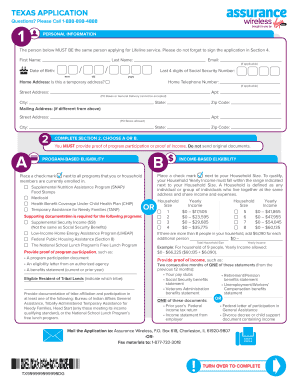 Texas Lifeline Service Application