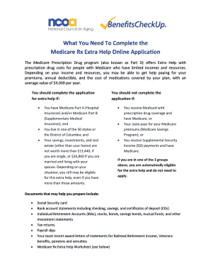 Medicare Rx Extra Help Application