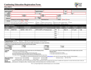 Continuing Education Registration Form