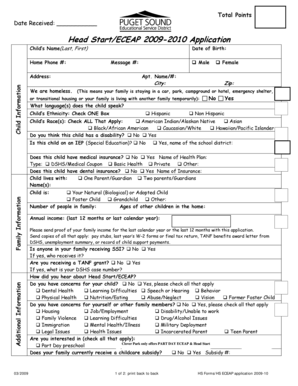 Head Start/ECEAP Application Form