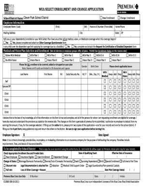 WEA Select Enrollment and Change Application