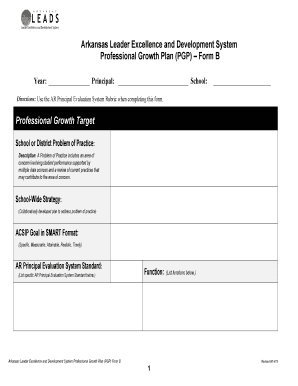 Arkansas Professional Growth Plan Form B